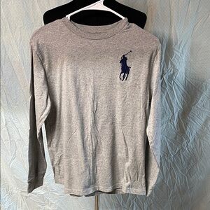 Polo by Ralph Lauren Heather Gray Shirt with Navy Logo